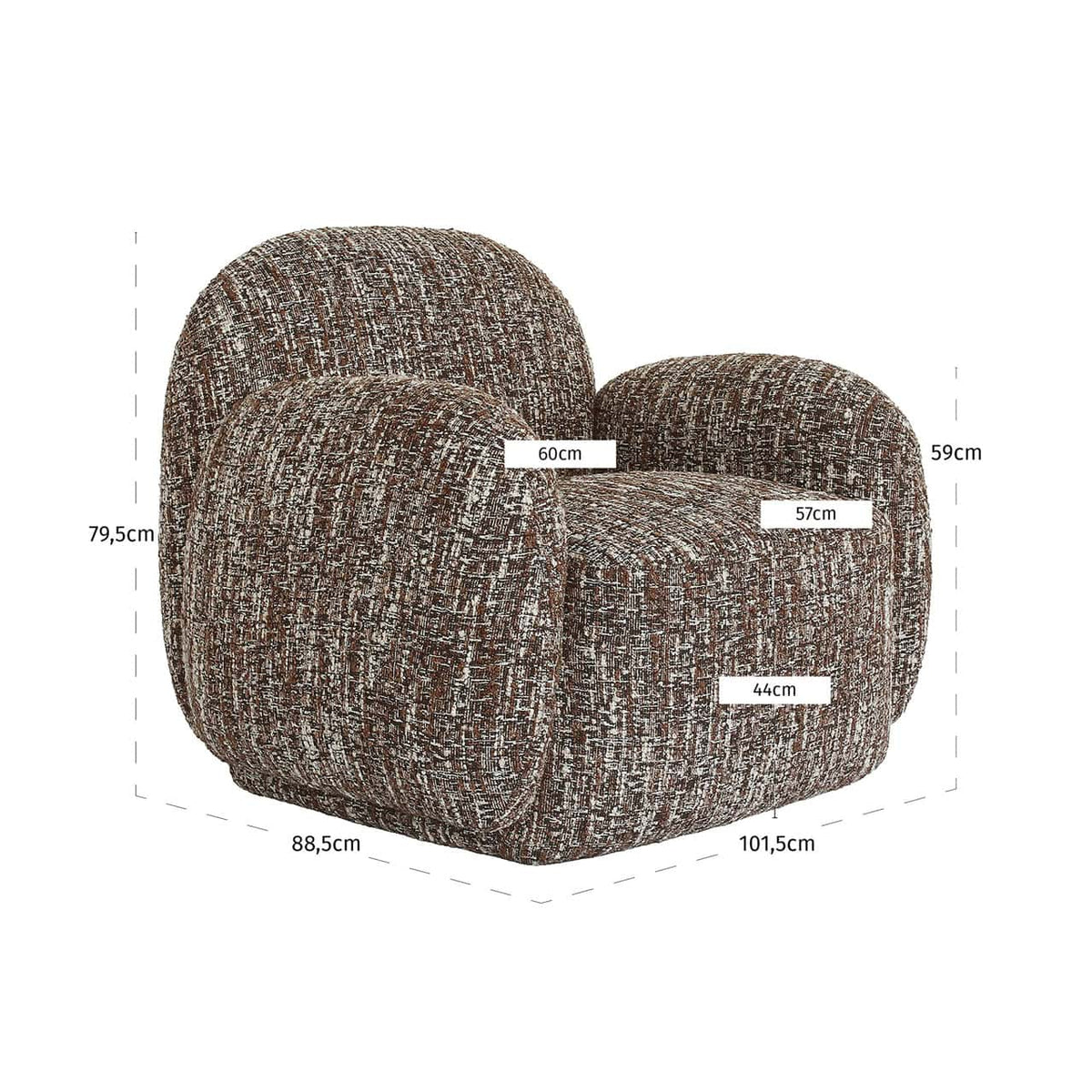 Fauteuil en tissu hazel et bois