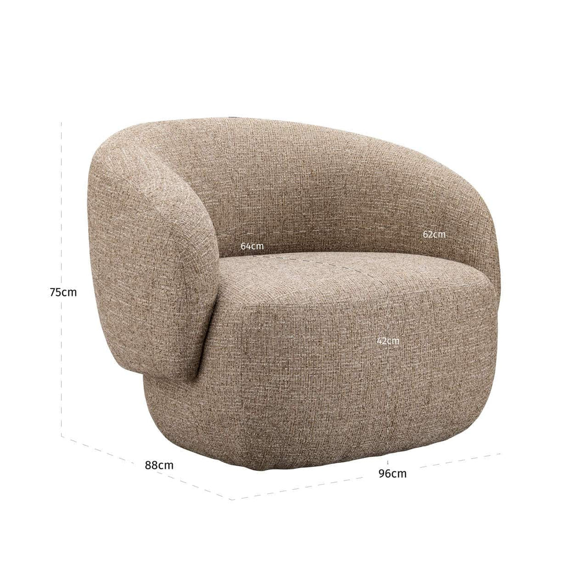 Fauteuil en tissu sand tweed et bois