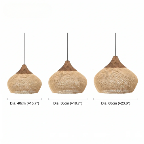Suspension rotin et bois