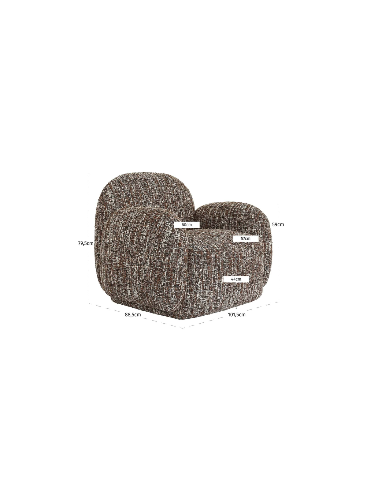 Fauteuil en tissu lodge beige et bois