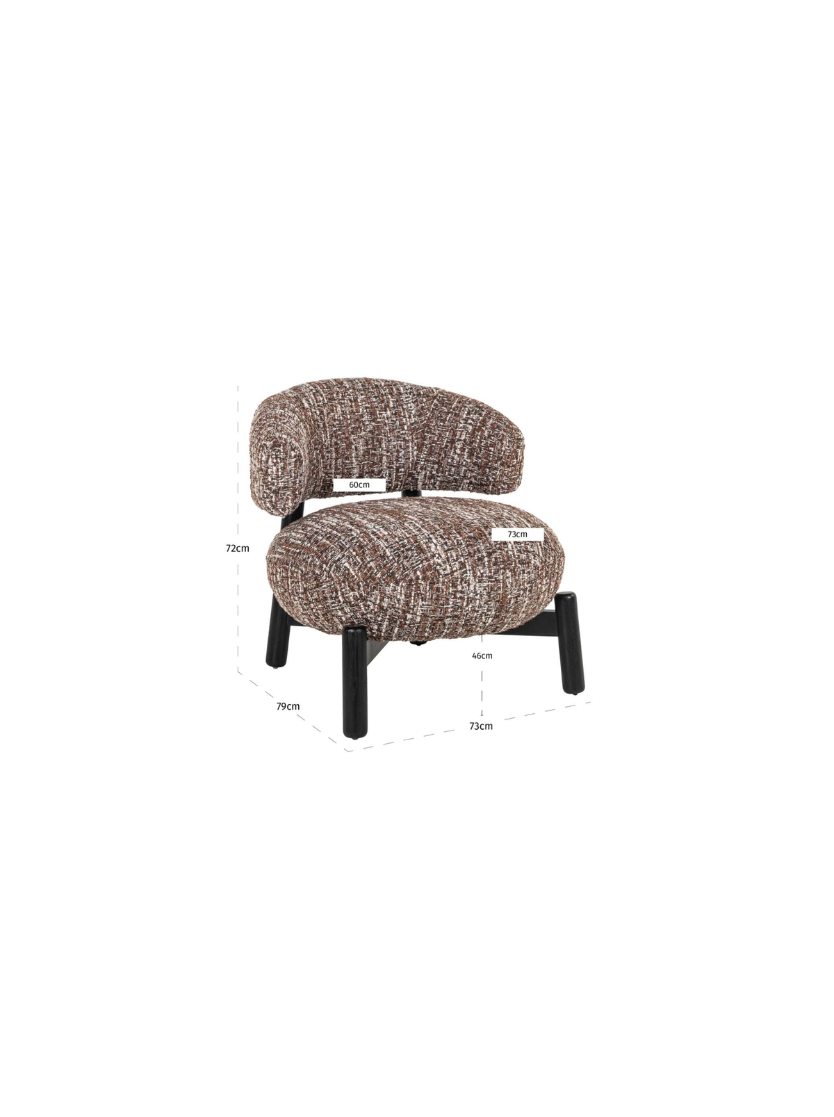 Fauteuil en tissu hazel et bois