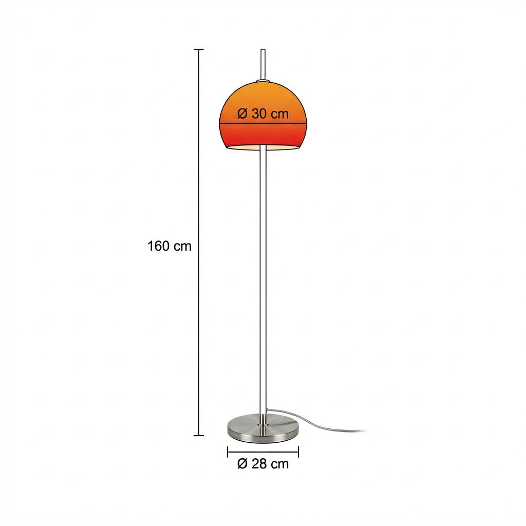 Lampadaire vintage en verre teinté