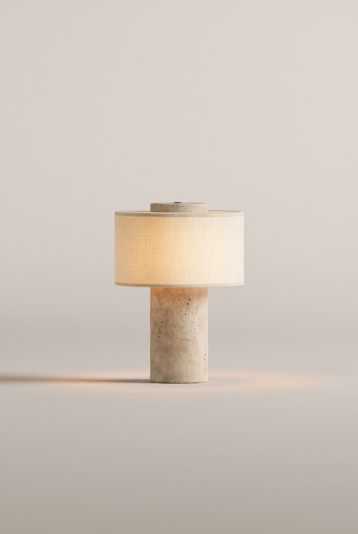 Lampe de table effet travertin