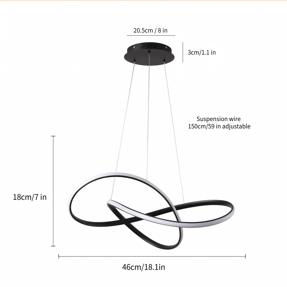 Lustre spiral en LED