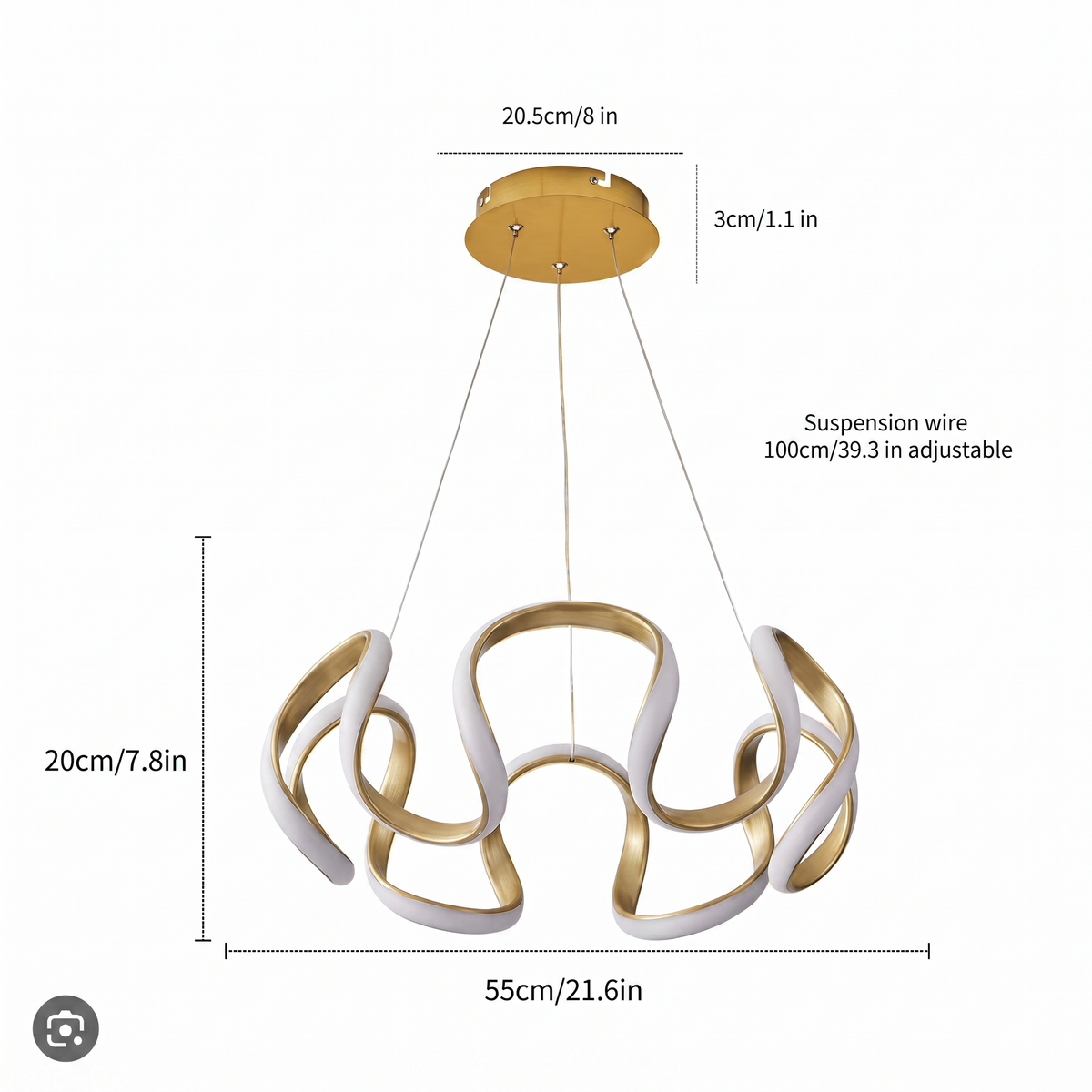 Lustre spiral en LED