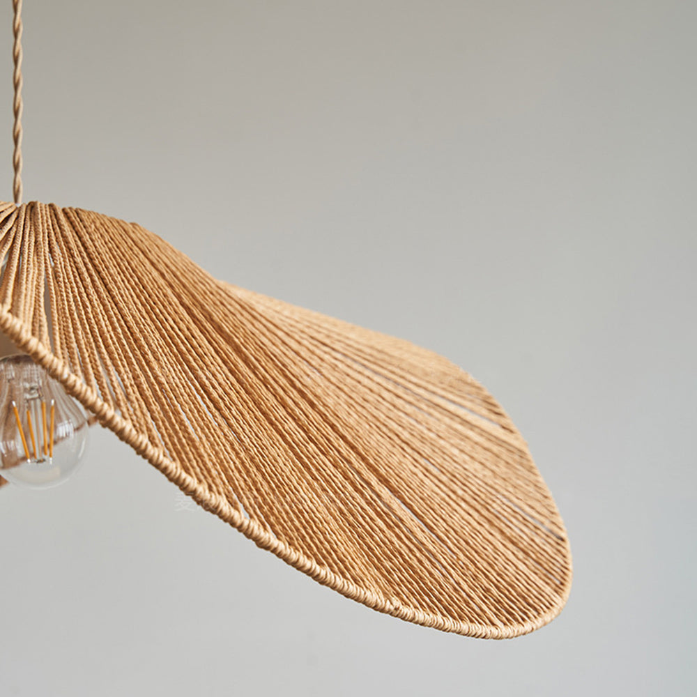 Ritta Twine Suspension Ronde Naturelle, Métal/Rotin, Marron/Beige, Cuisine/Bureau - Neutralighting