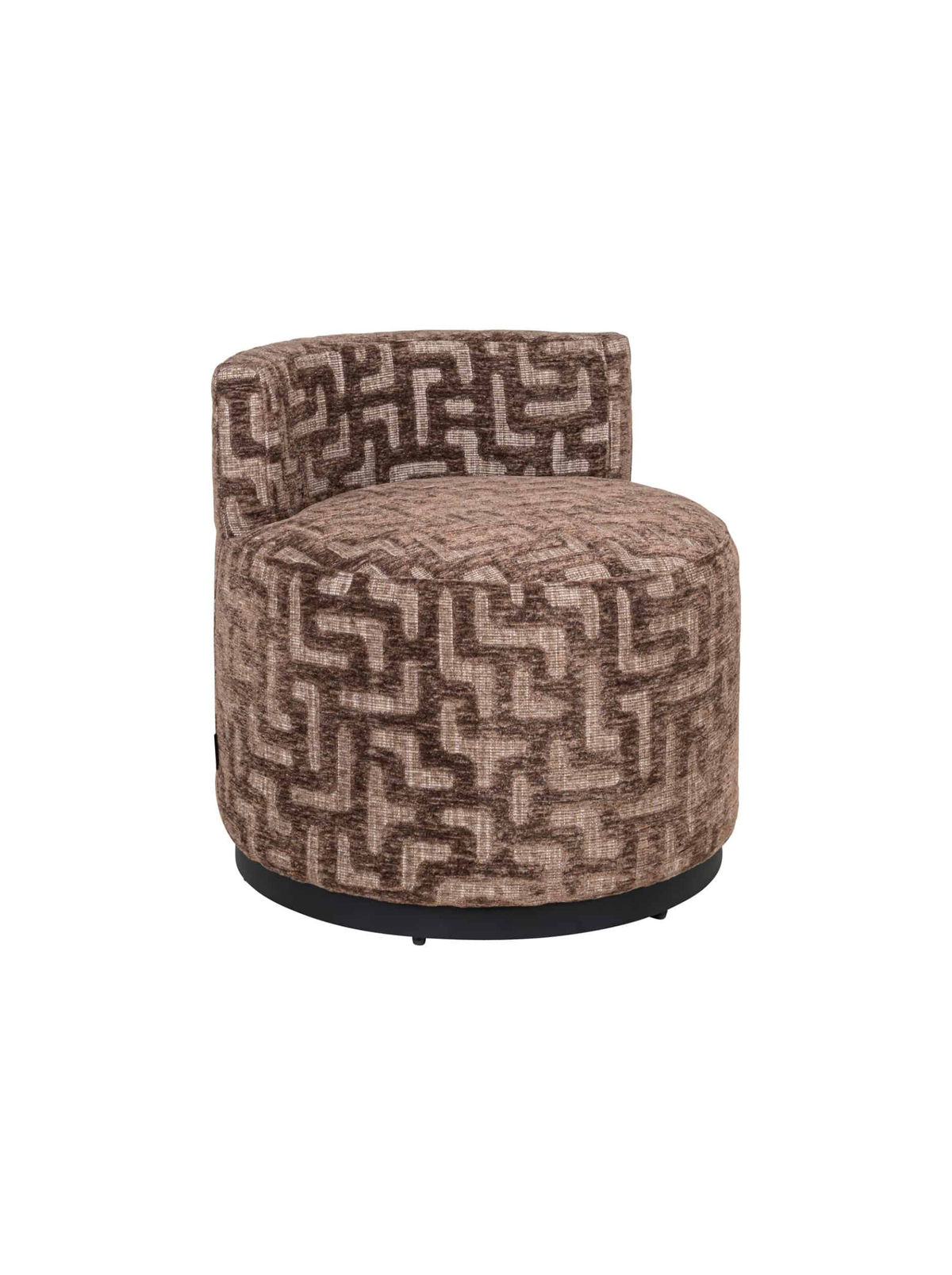 Fauteuil en tissu brown labyrinth et métal