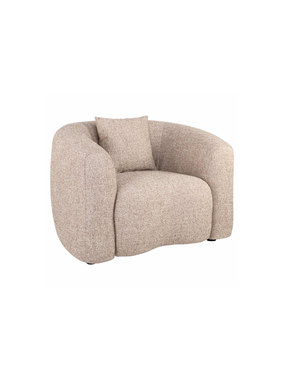 Fauteuil en tissu sand tweed et bois