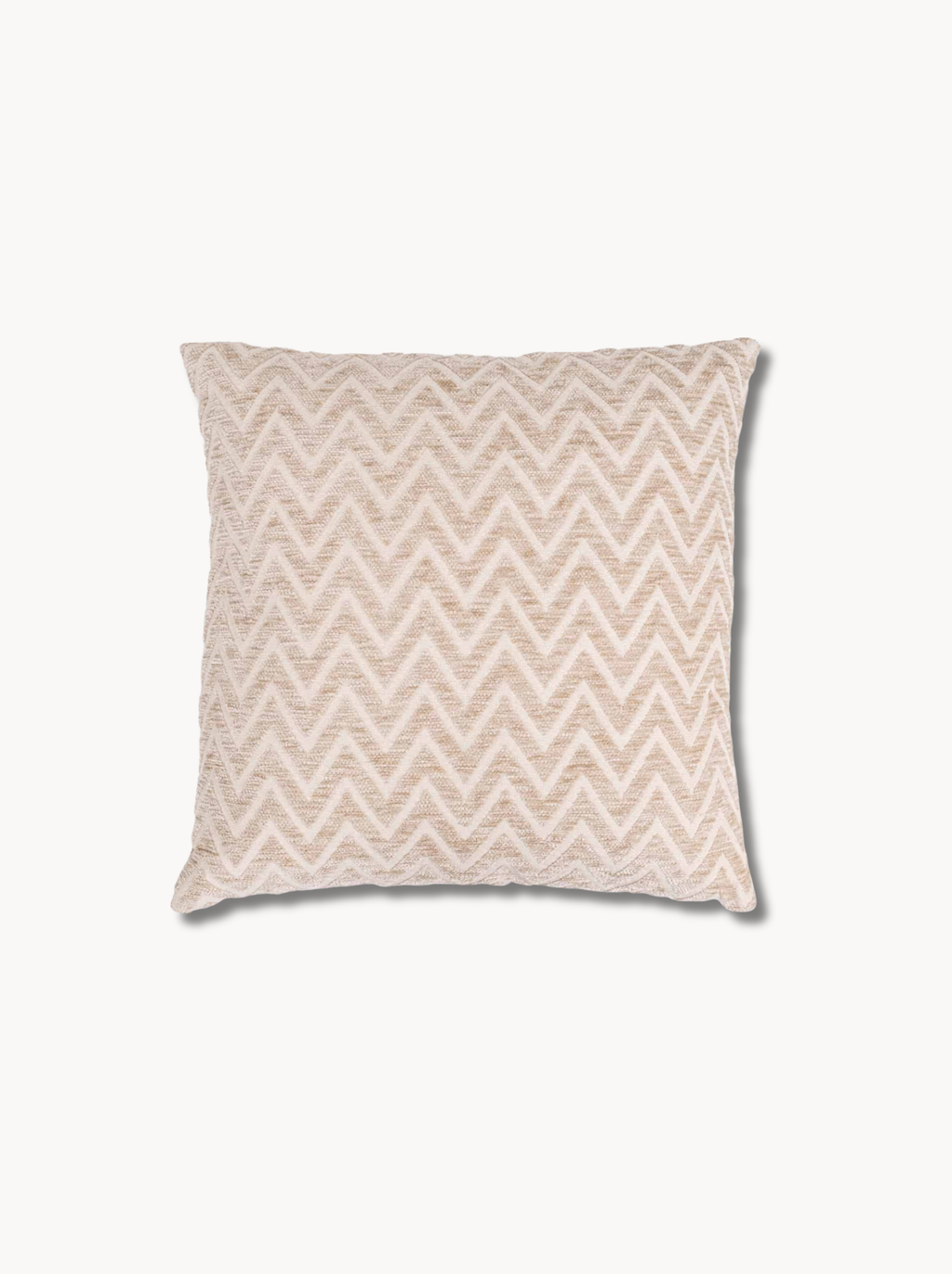 Coussin motif chevron beige