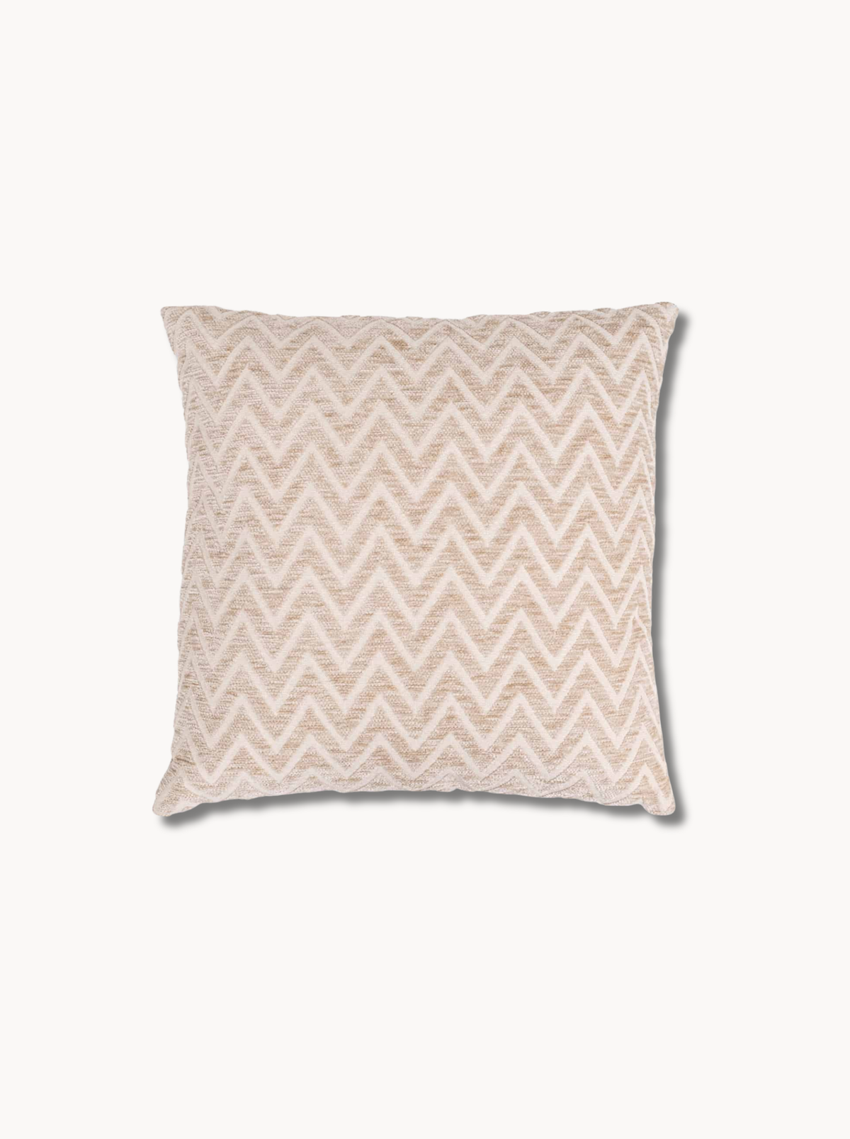 Coussin motif chevron beige