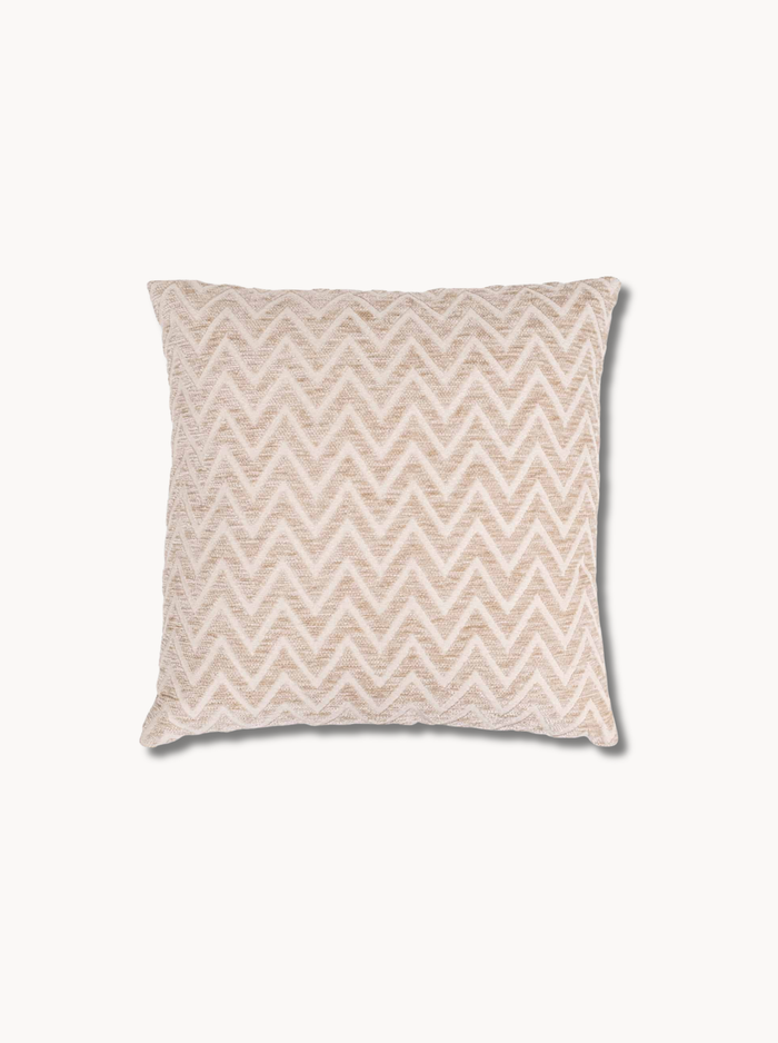 Coussin motif chevron beige