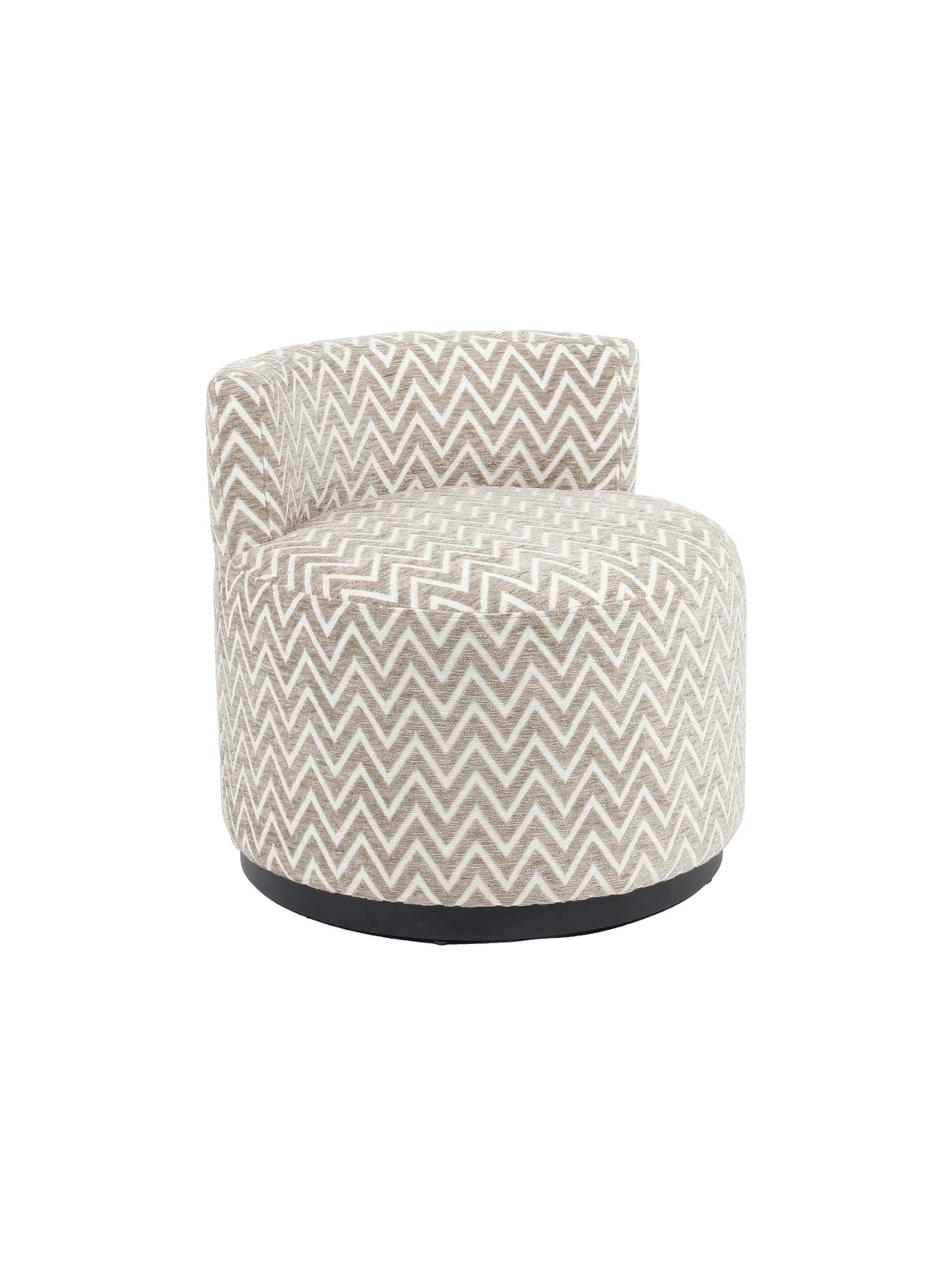 Fauteuil en tissu sand chevron et métal