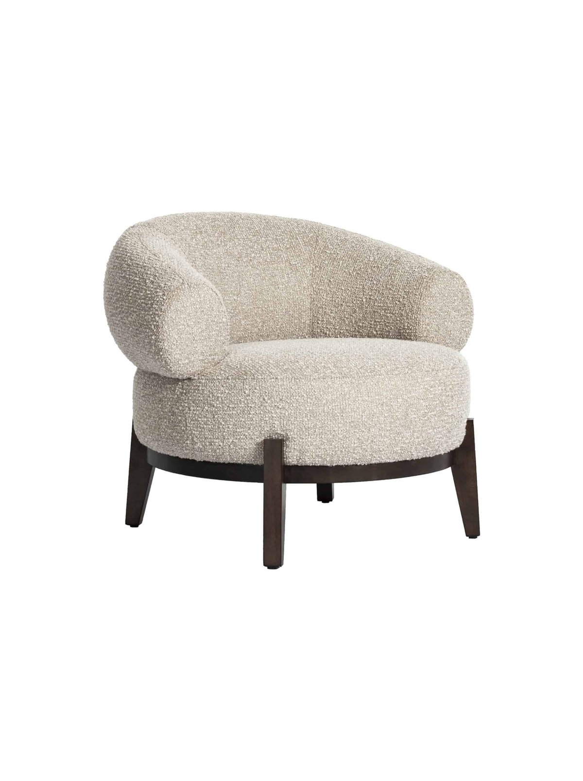 Fauteuil en tissu natural chunky et bois