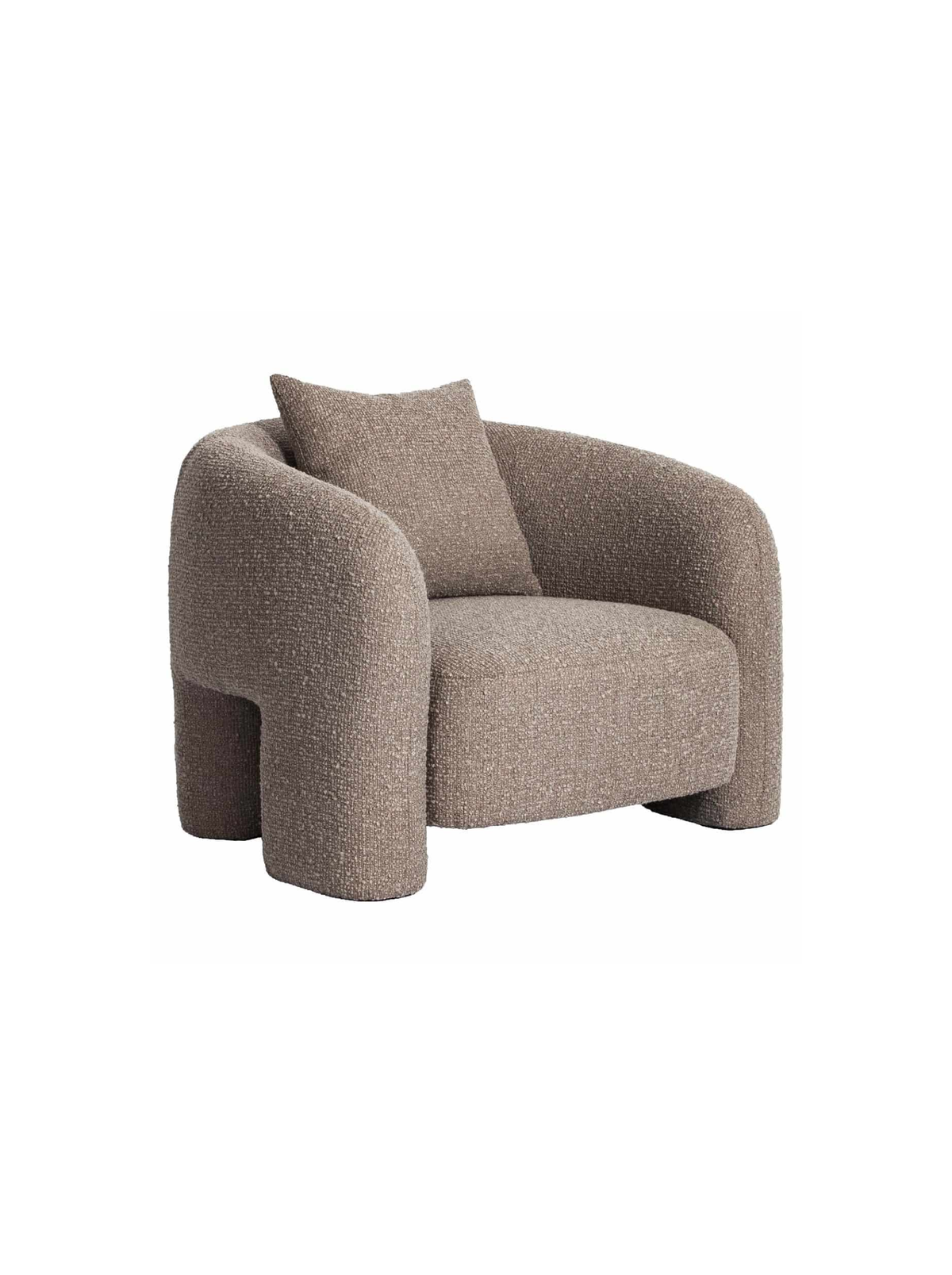 Fauteuil en tissu mocca chunky et bois