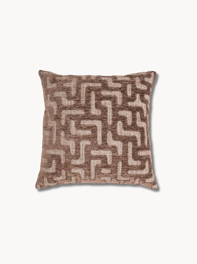 Brown Labyrinth Pattern Cushion