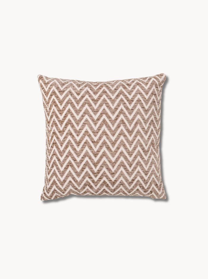 Coussin motif chevron sable