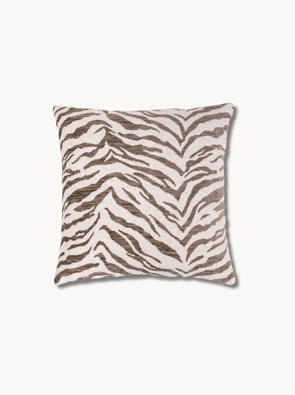 Coussin motif tigré taupe