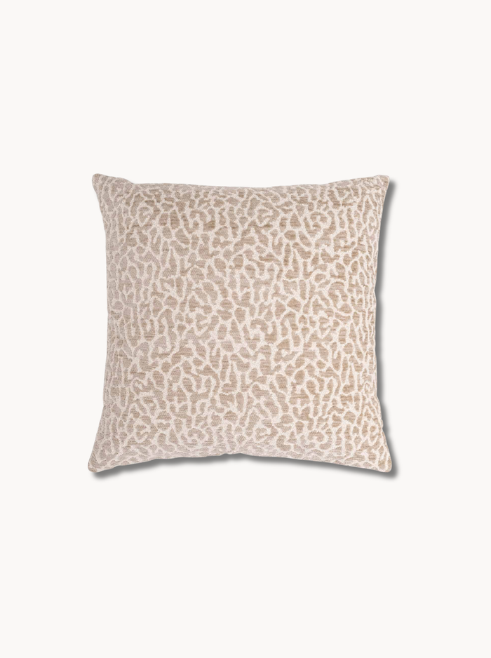 Coussin motif léopard beige