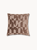 Coussin motif géométrique marron