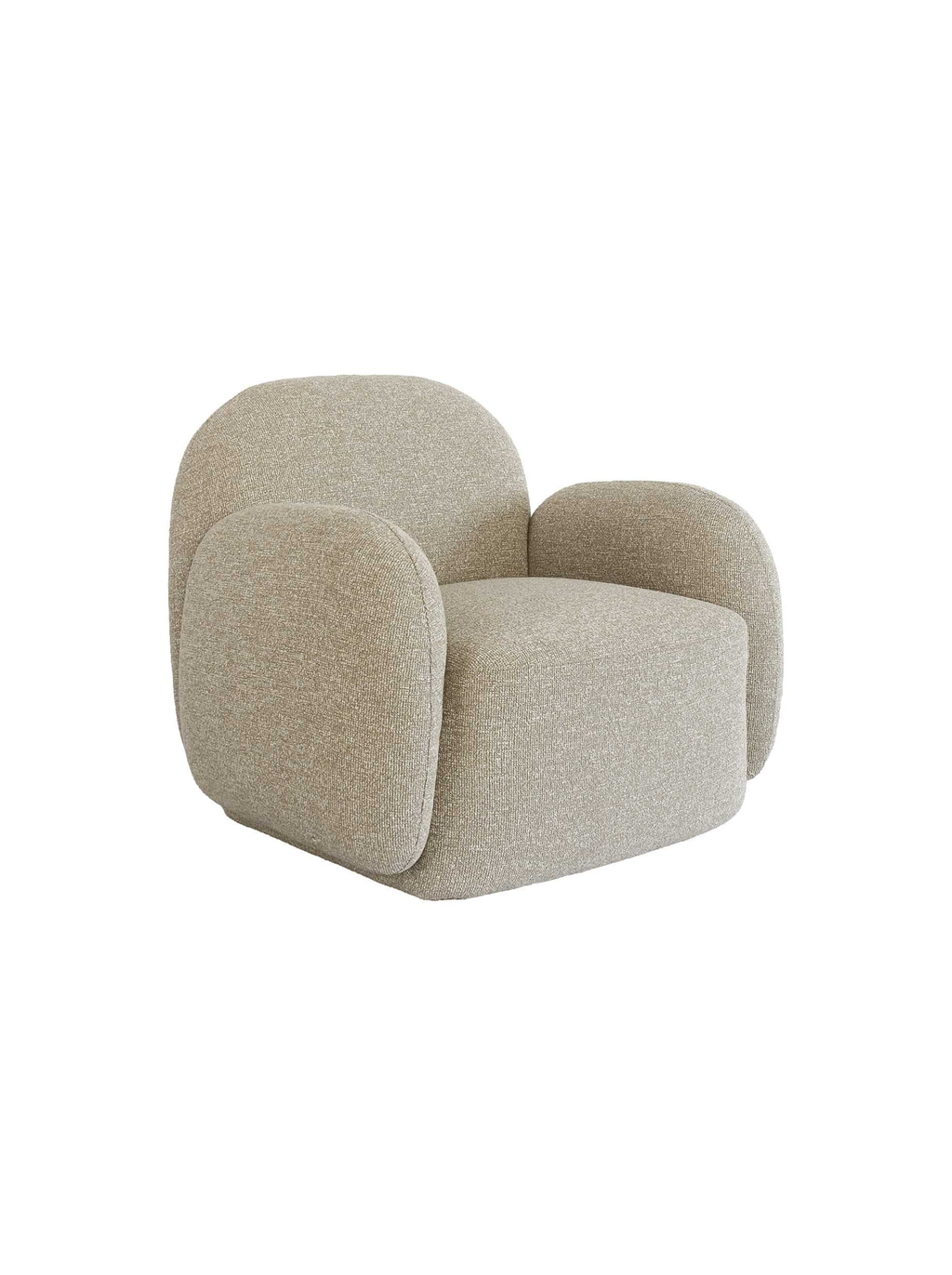 Fauteuil en tissu lodge beige et bois