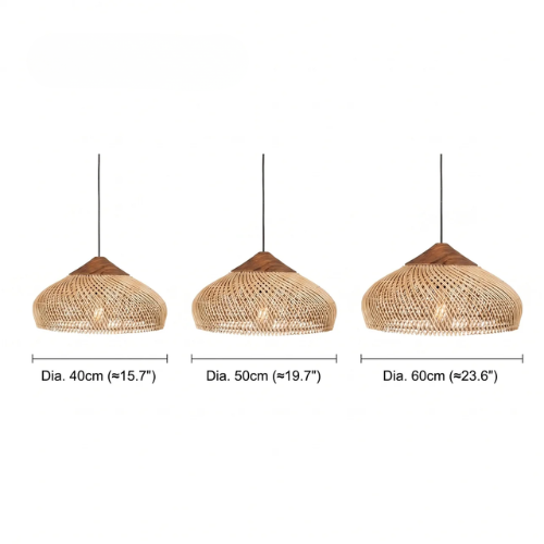 Suspension rotin et bois