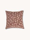 Coussin motif labyrinthe blush