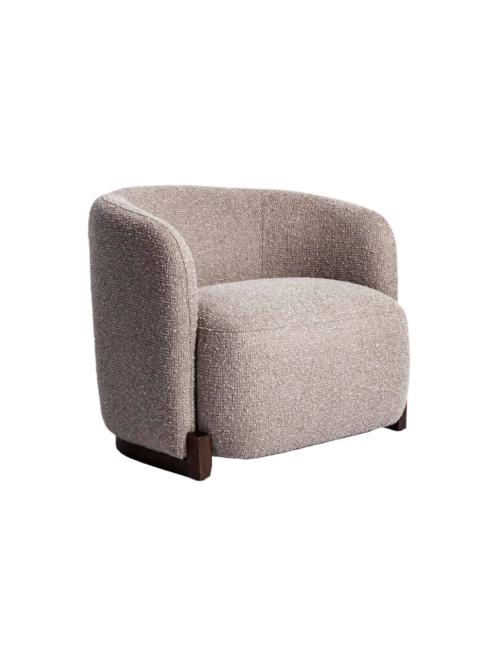 Fauteuil en tissu mocca chunky et bois