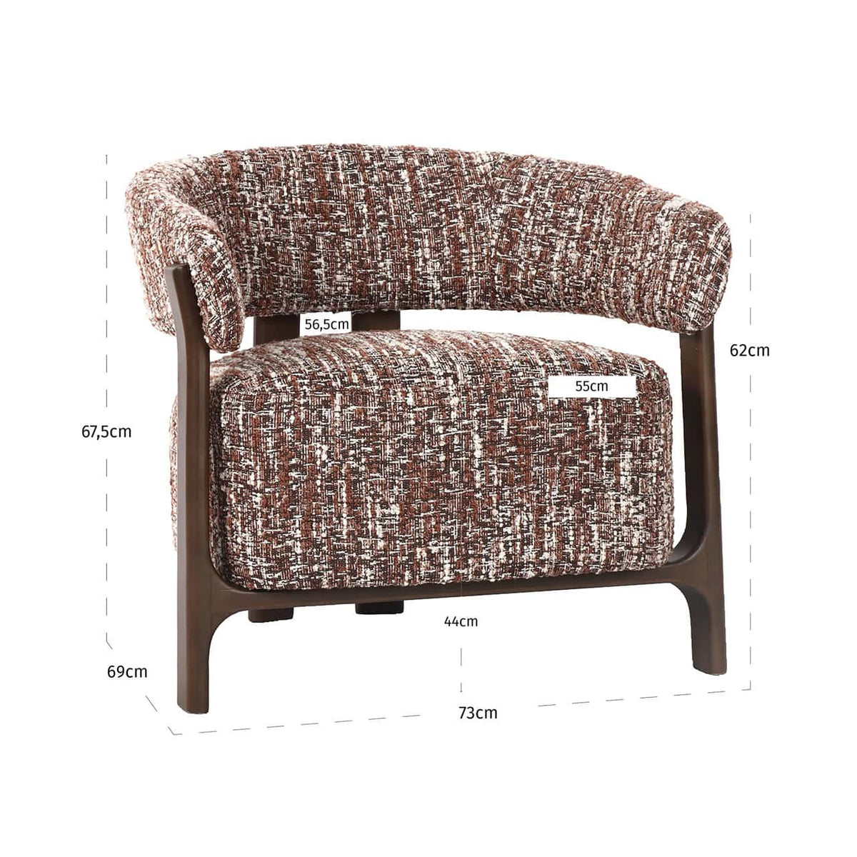 Fauteuil en tissu hazel et bois