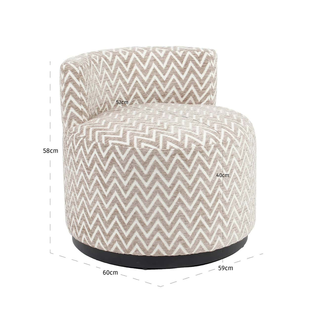 Fauteuil en tissu sand chevron et métal