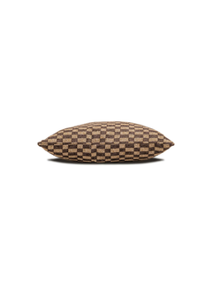 Coussin motif rectiligne marron