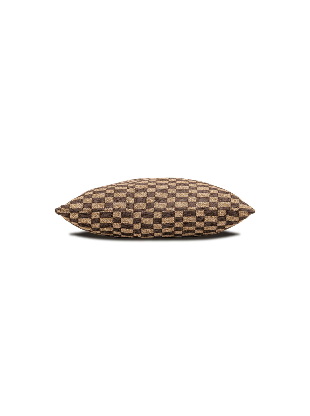 Coussin motif rectiligne marron