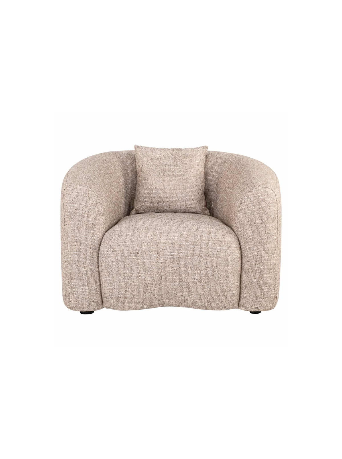 Fauteuil en tissu sand tweed et bois