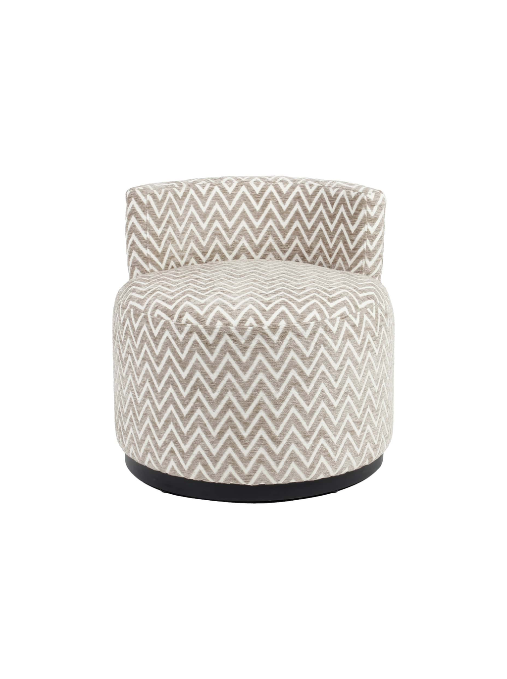Fauteuil en tissu sand chevron et métal