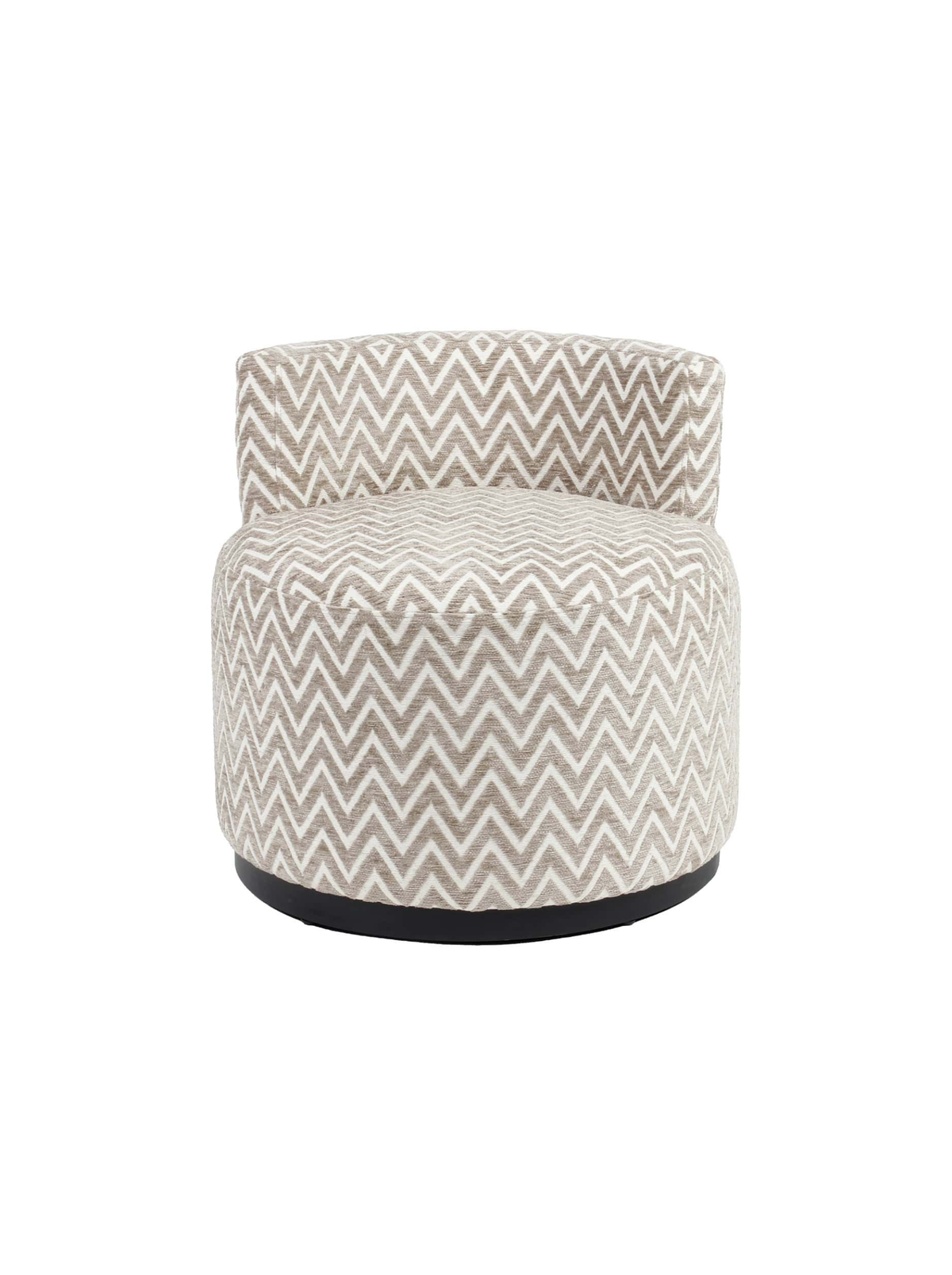 Fauteuil en tissu sand chevron et métal