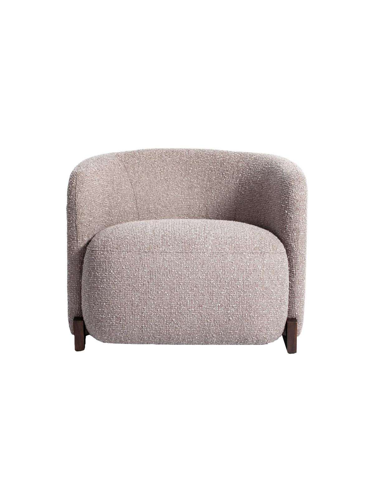 Fauteuil en tissu mocca chunky et bois