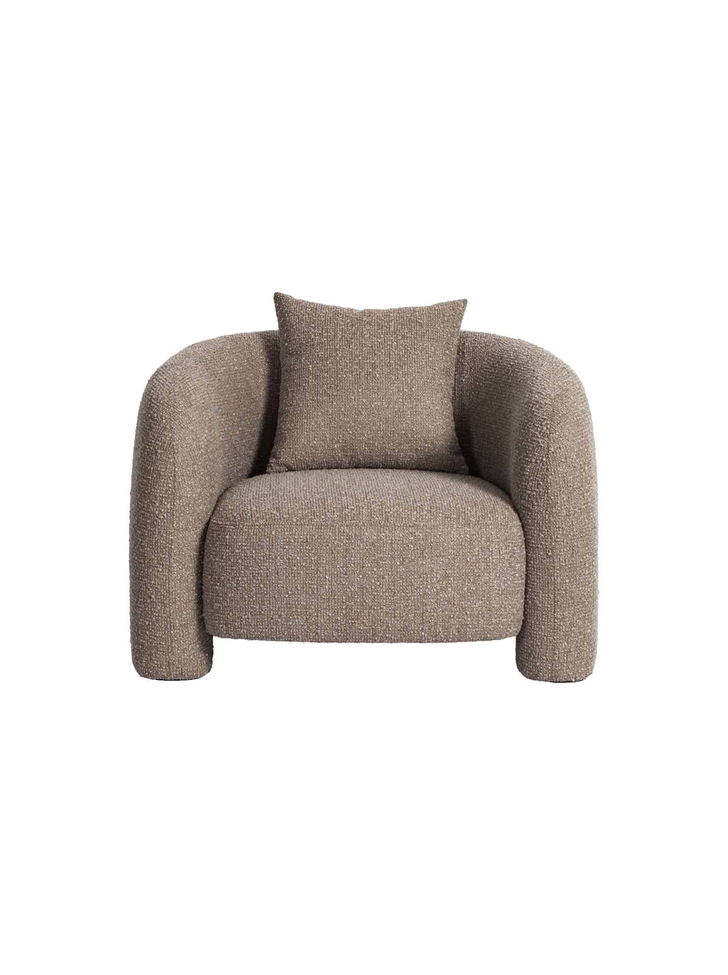 Fauteuil en tissu mocca chunky et bois