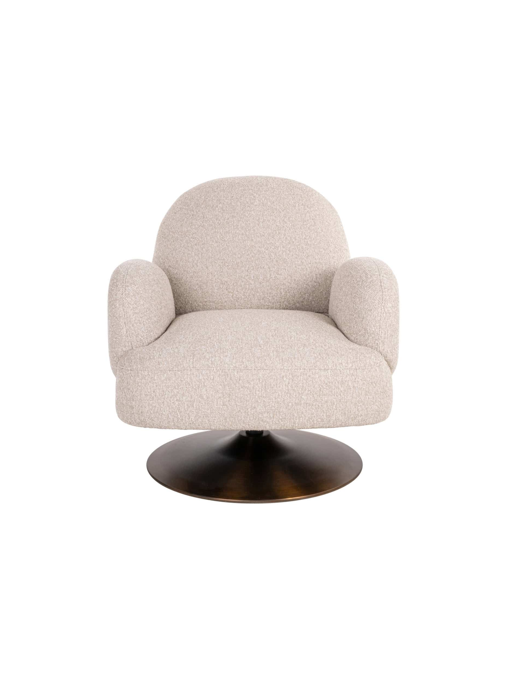 Fauteuil pivotant en tissu biscotti et bois