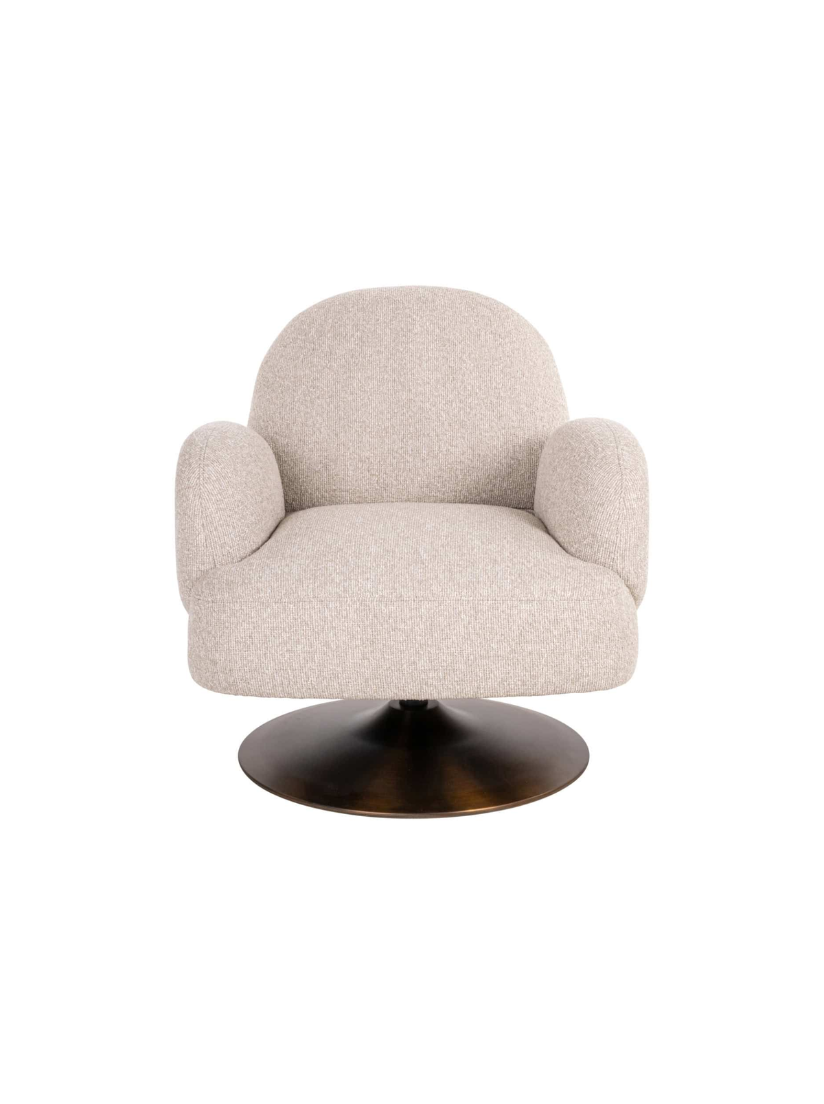 Fauteuil pivotant en tissu biscotti et bois