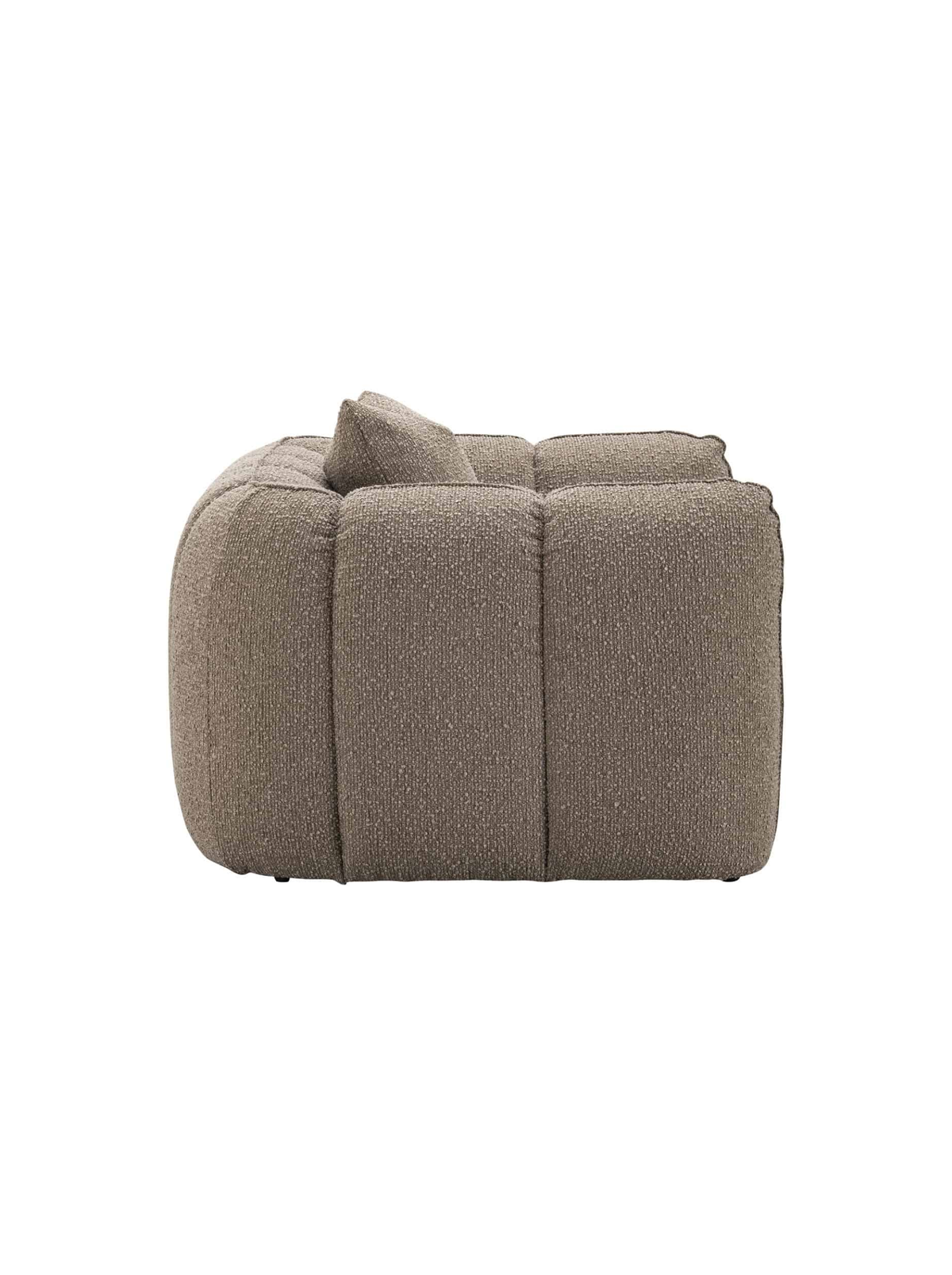 Fauteuil en tissu mocca chunky et bois