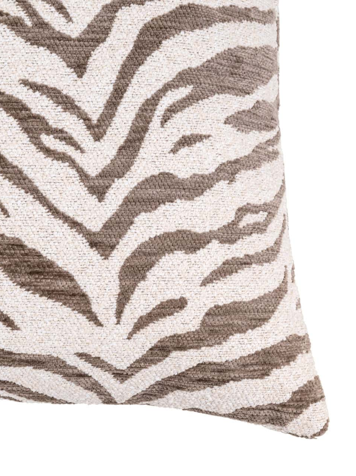 Coussin motif tigré taupe
