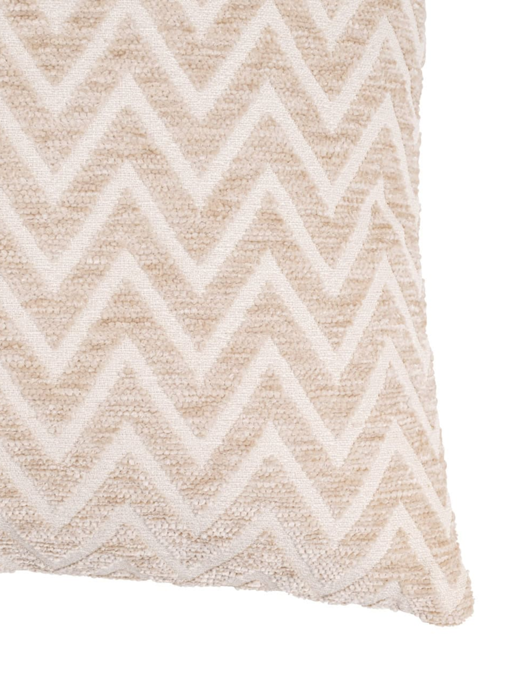 Coussin motif chevron beige