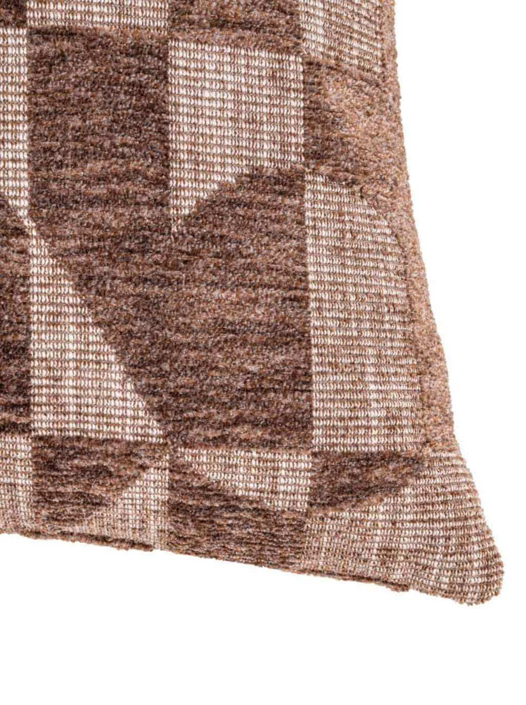 Coussin motif géométrique marron