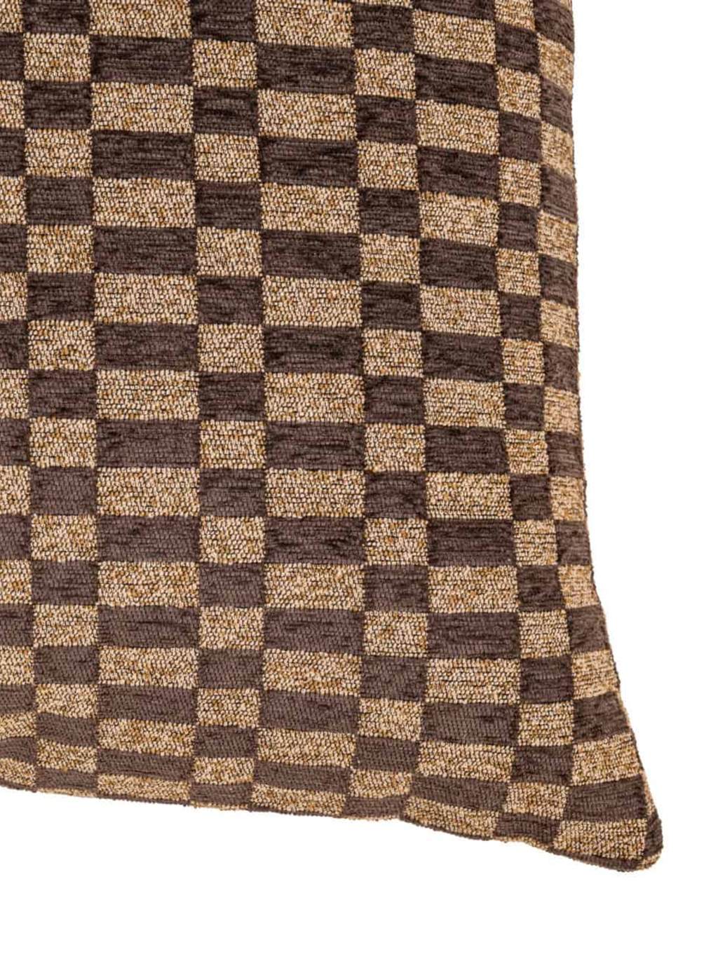 Coussin motif rectiligne marron