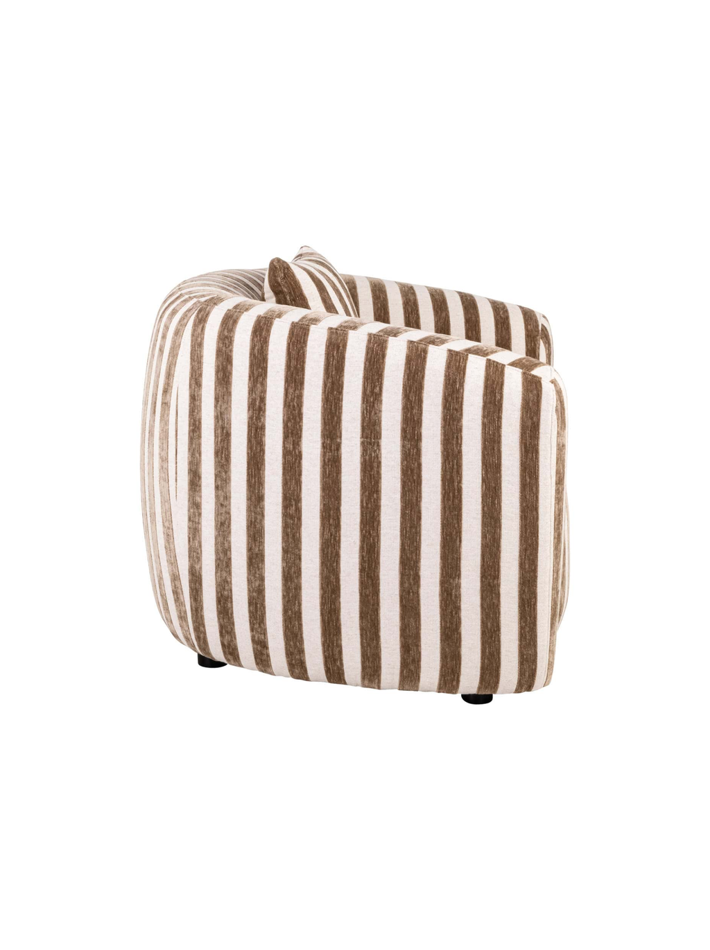 Fauteuil en tissu stripes sand et bois