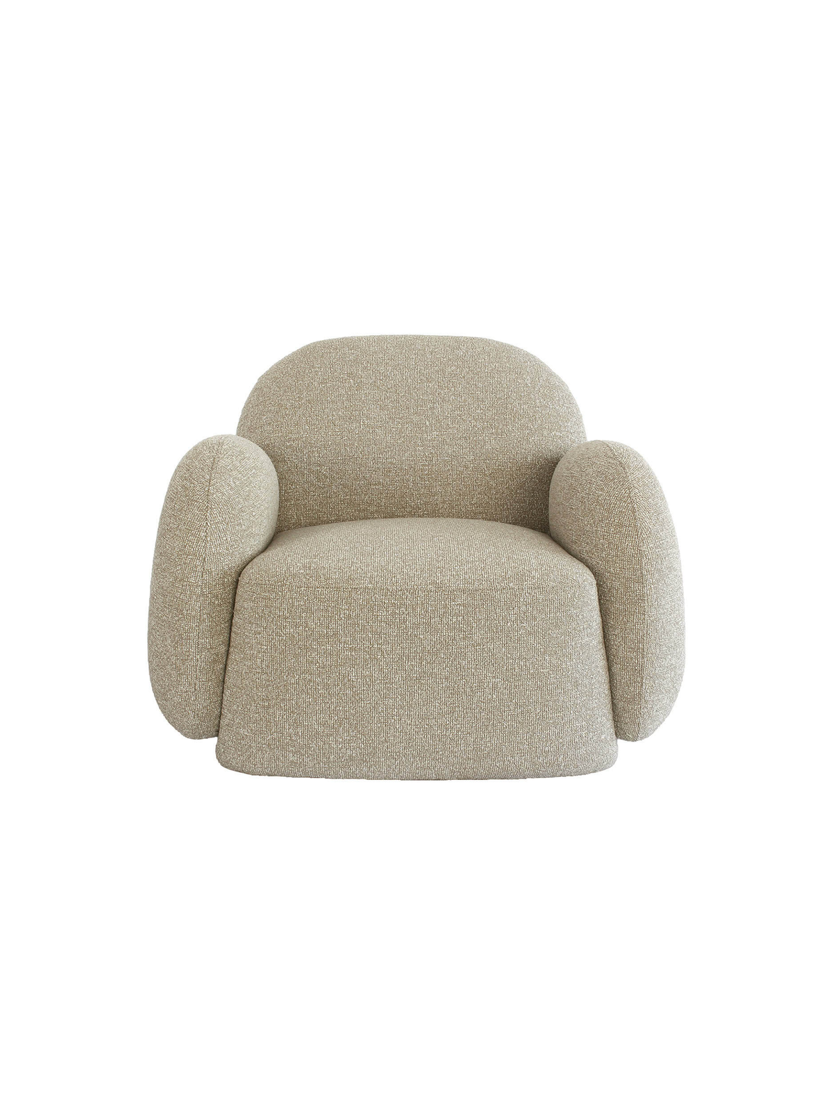 Fauteuil en tissu lodge beige et bois