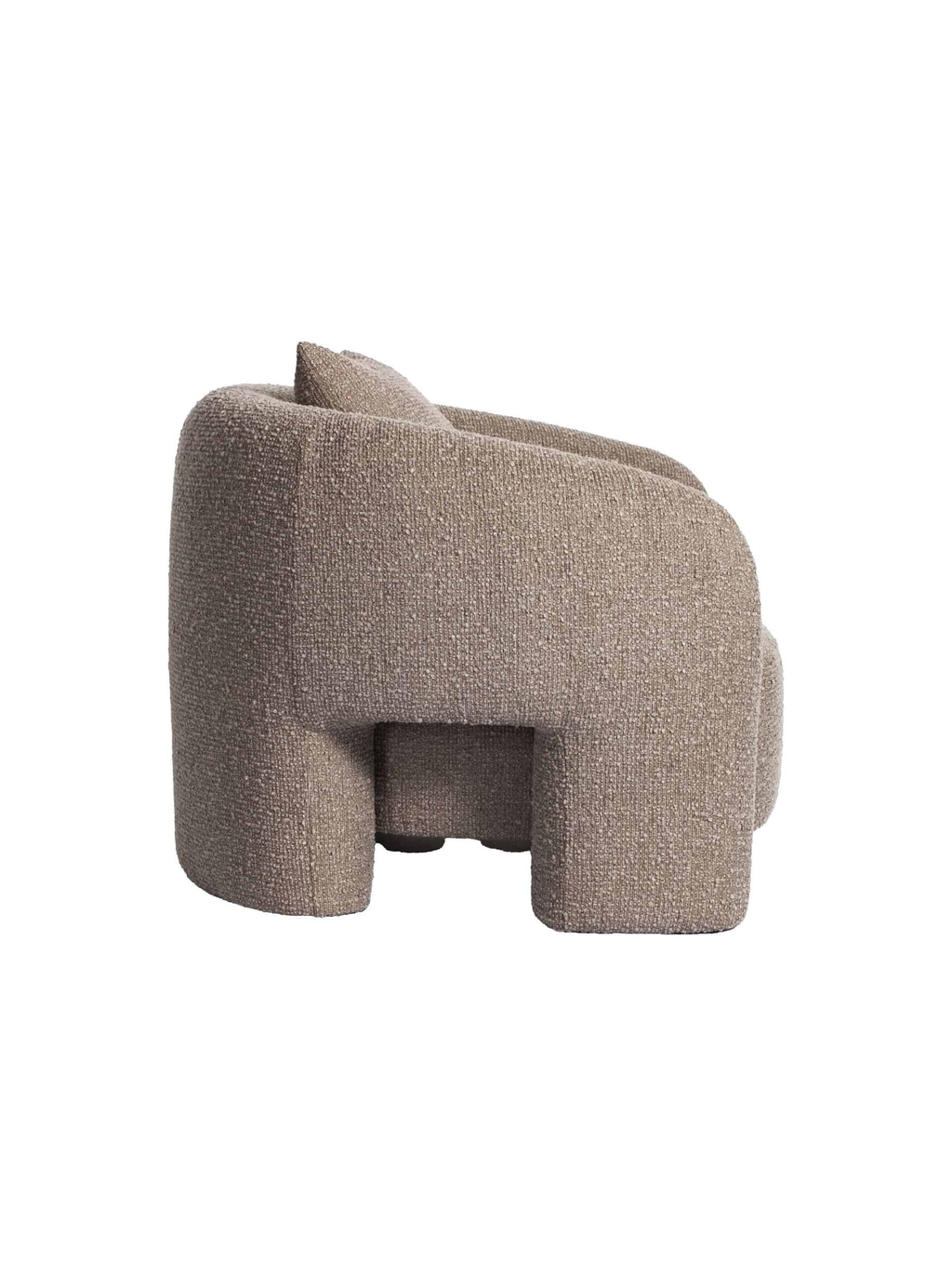 Fauteuil en tissu mocca chunky et bois