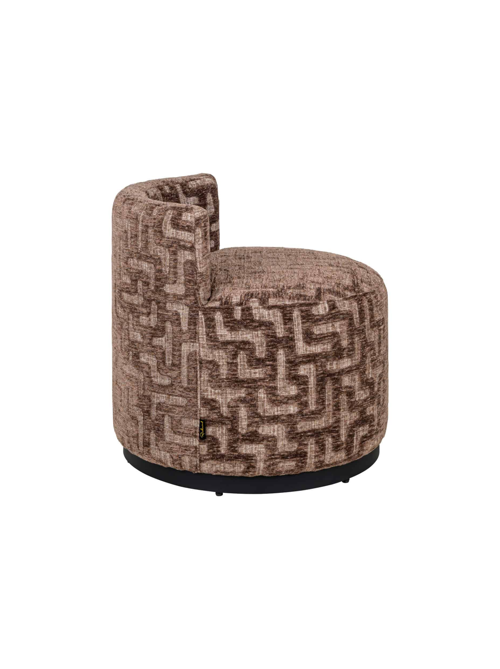 Fauteuil en tissu brown labyrinth et métal