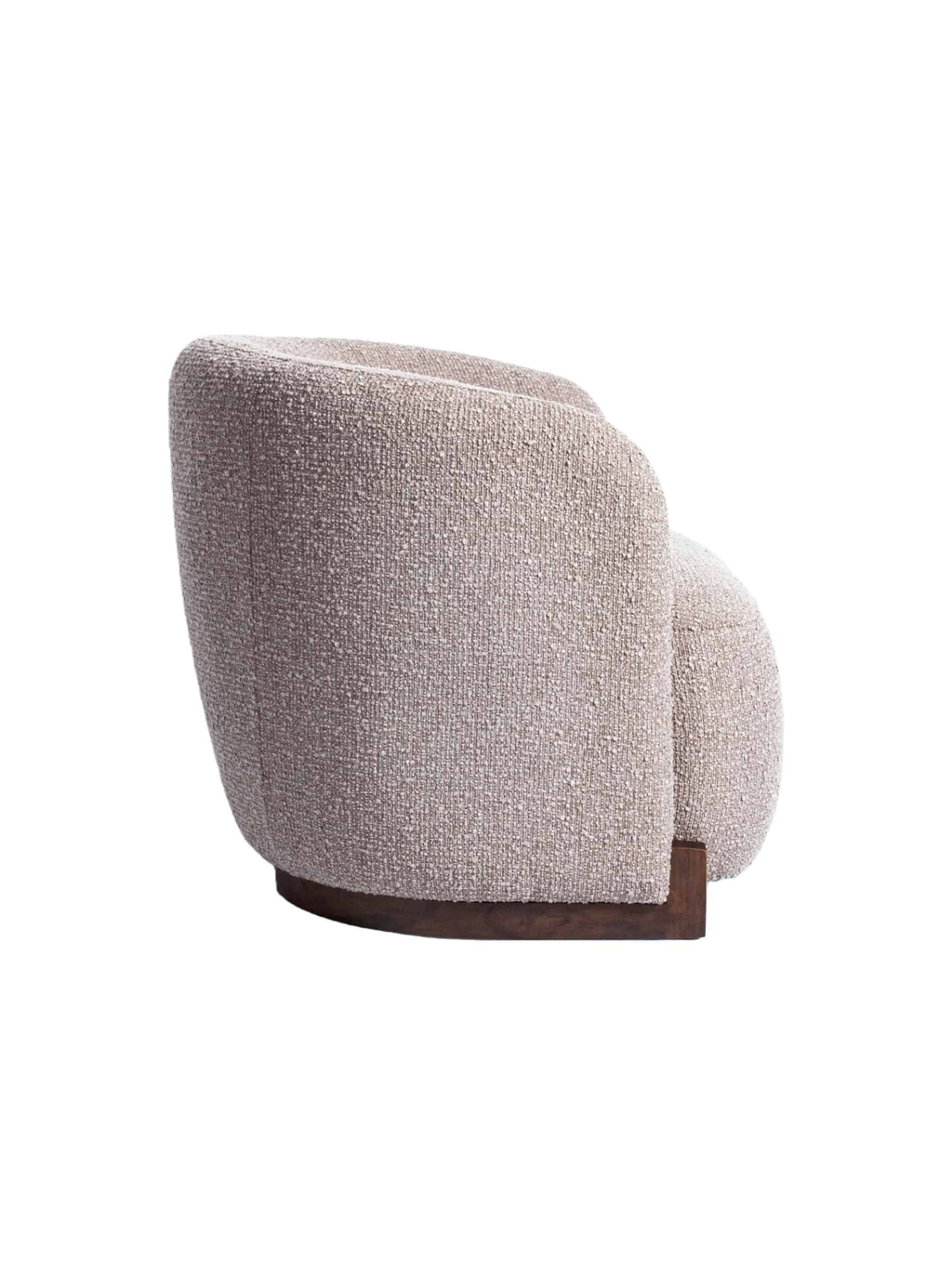 Fauteuil en tissu mocca chunky et bois