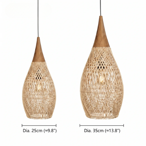 Suspension rotin et bois