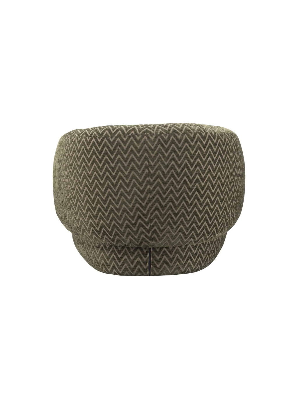 Fauteuil pivotant en tissu moss chevron et bois